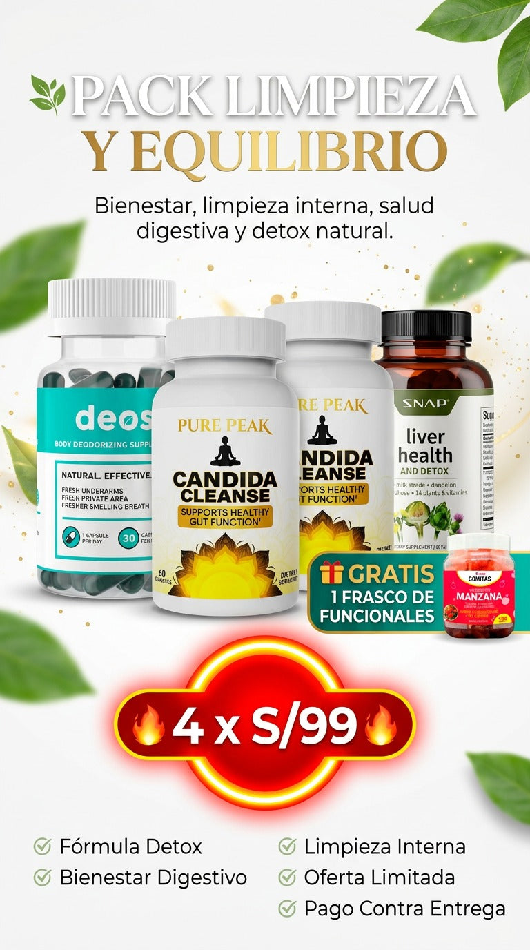 SUPER PROMO 2 CANDIDAS + 1 DEOS + 1 LIVER HEALTH + GOMITAS FUNCIONALES