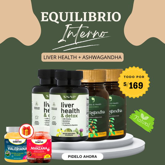 Equilibrio Interno Blood Sugar + Liver Health & detox + 2 frascos de gomitas funcionales