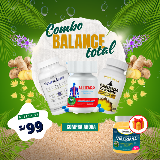 SUPER PROMO Candida cleanse, Neurazenx, Allicarp + regalo 🎁 1 frasco de gomitas de valeriana