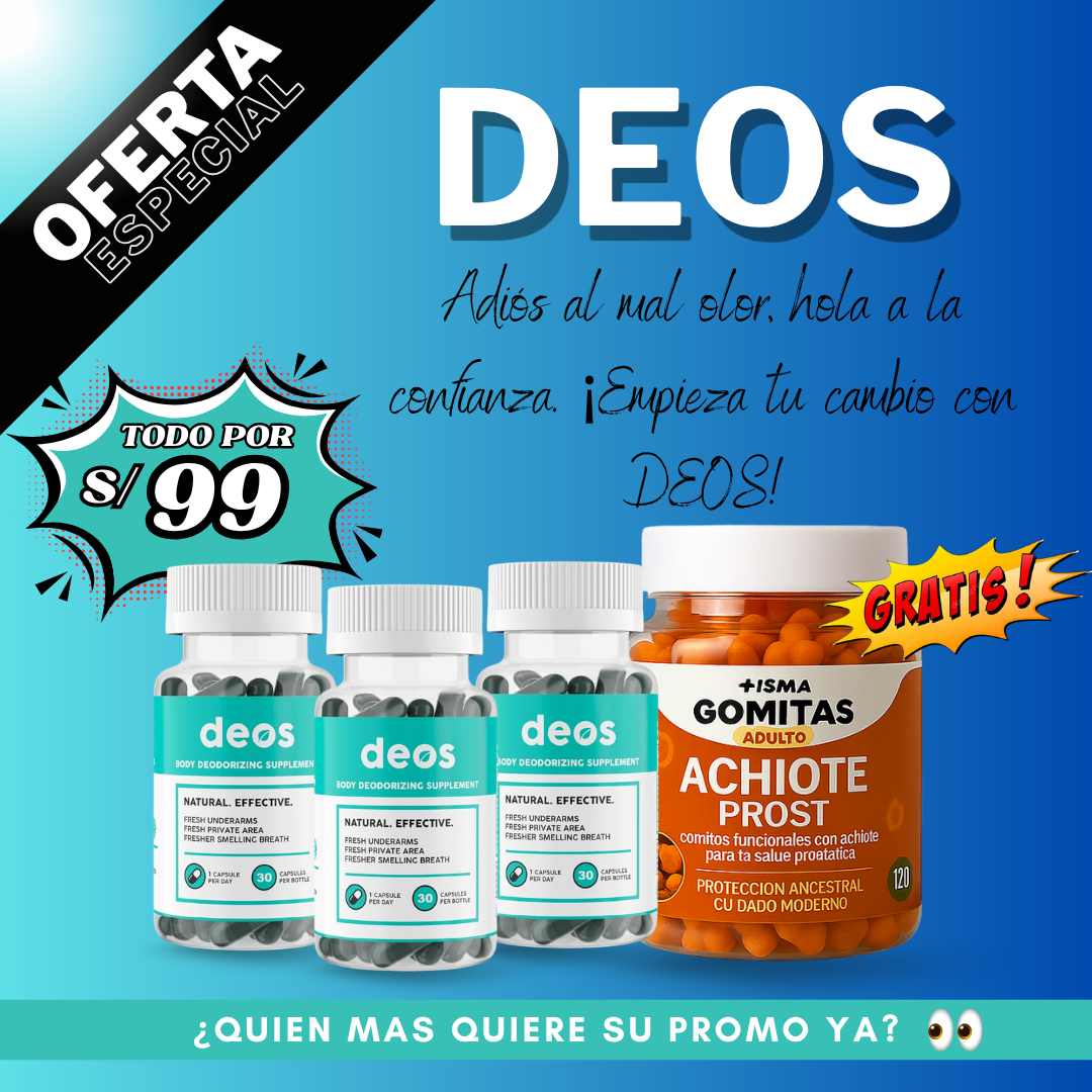 PROMO DEOS X3 Suplemento desodorante corporal + regalo 🎁 gomitas funcionales