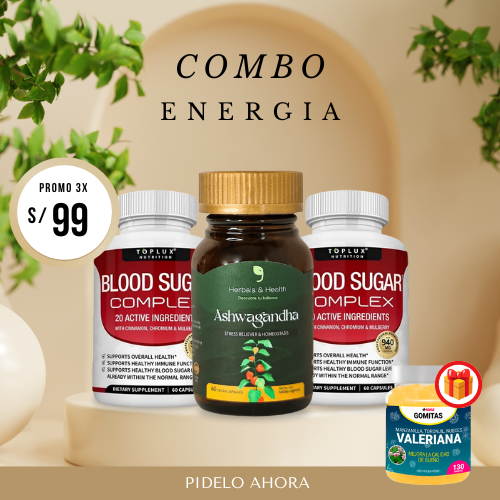 Combo Energia Ashwagandha + Blood Sugar Complex