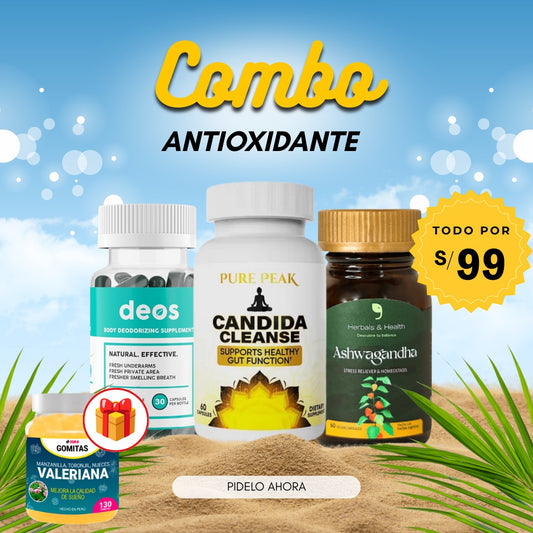 Combo Antioxidante Deos + Candida Cleanse + Aswagandha