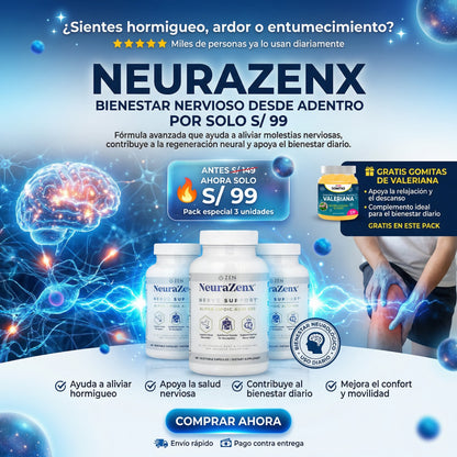 PROMO NeuraZenx X3 soporte nervioso + regalo 🎁 gomitas de Valeriana