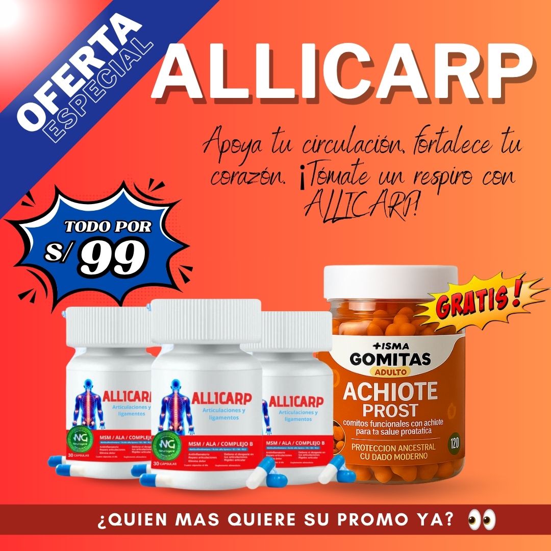 PROMO ALLICARP x3 Apoya a la salud de los nervios + regalo 🎁 gomitas funcionales
