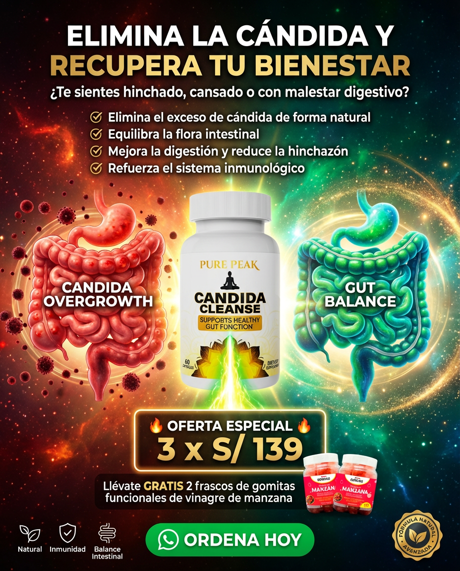 PROMO CÁNDIDA CLEANSE X3 + GOMITA FUNCIONAL DE VINAGRE DE MANZANA